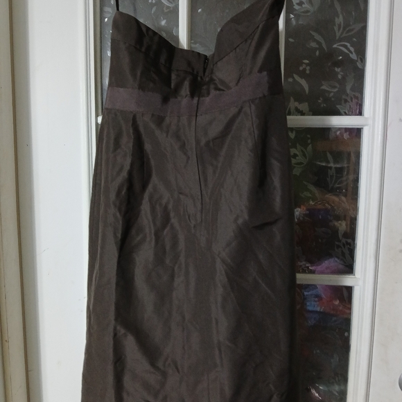 J CREW SPECIAL OCCASION DRESS BROWN Bow 8 PETITE Tube dress LINED SILK Y2k - Picture 10 of 15